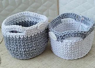 Set ručno pletenih korpi