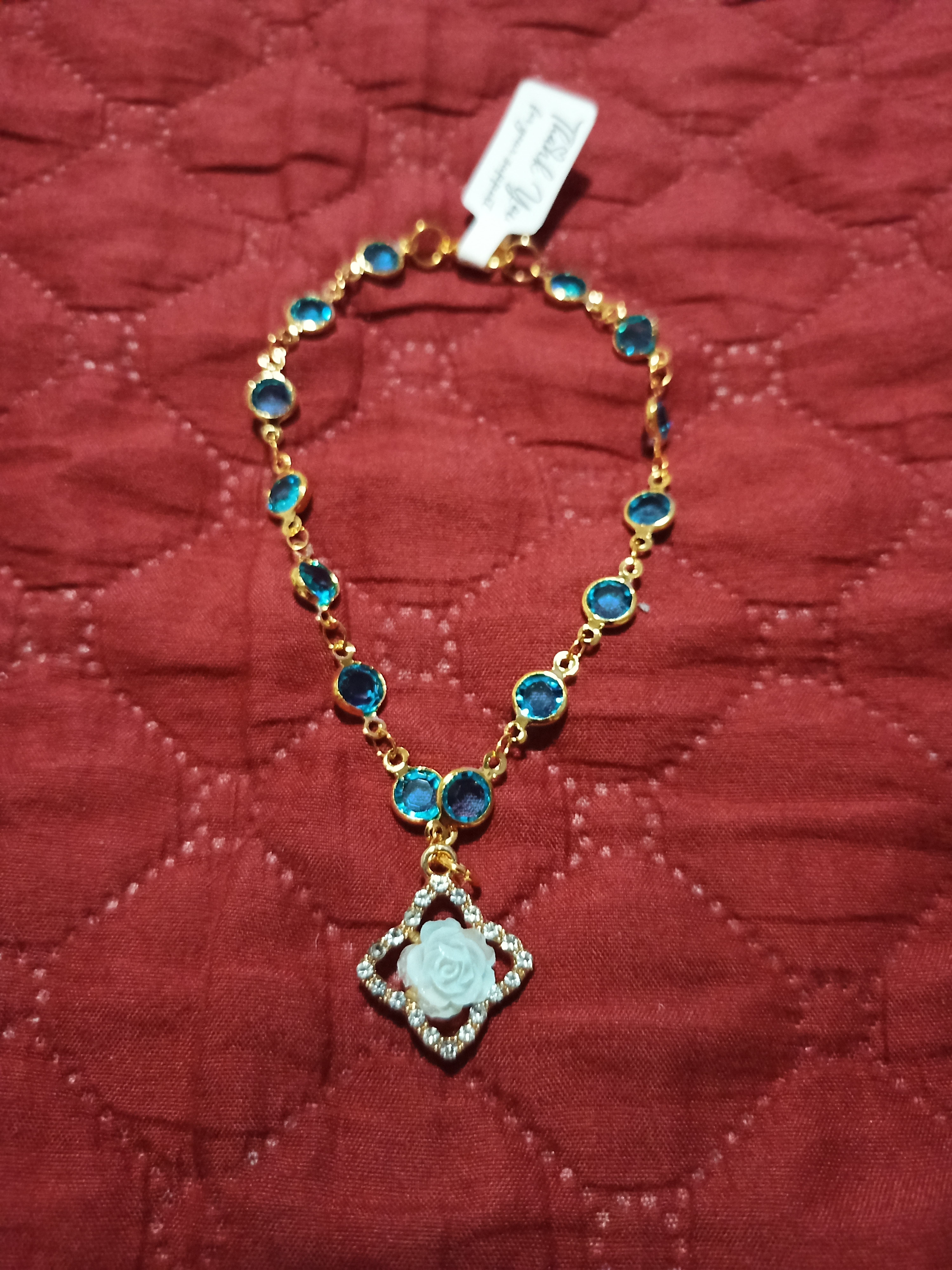 Modna narukvica „Azure Rose” s plavim kristalima — slika 1