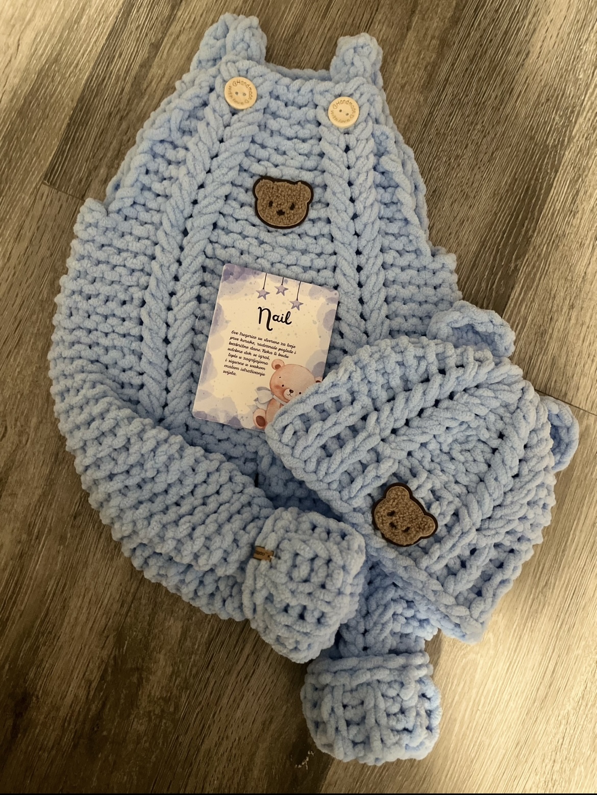Ručno pletene baby tregerice — slika 1