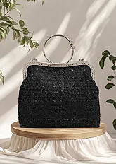 Noir tweed bag