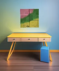 Ručno rađena apstraktna tekstilna slika, 40*40cm