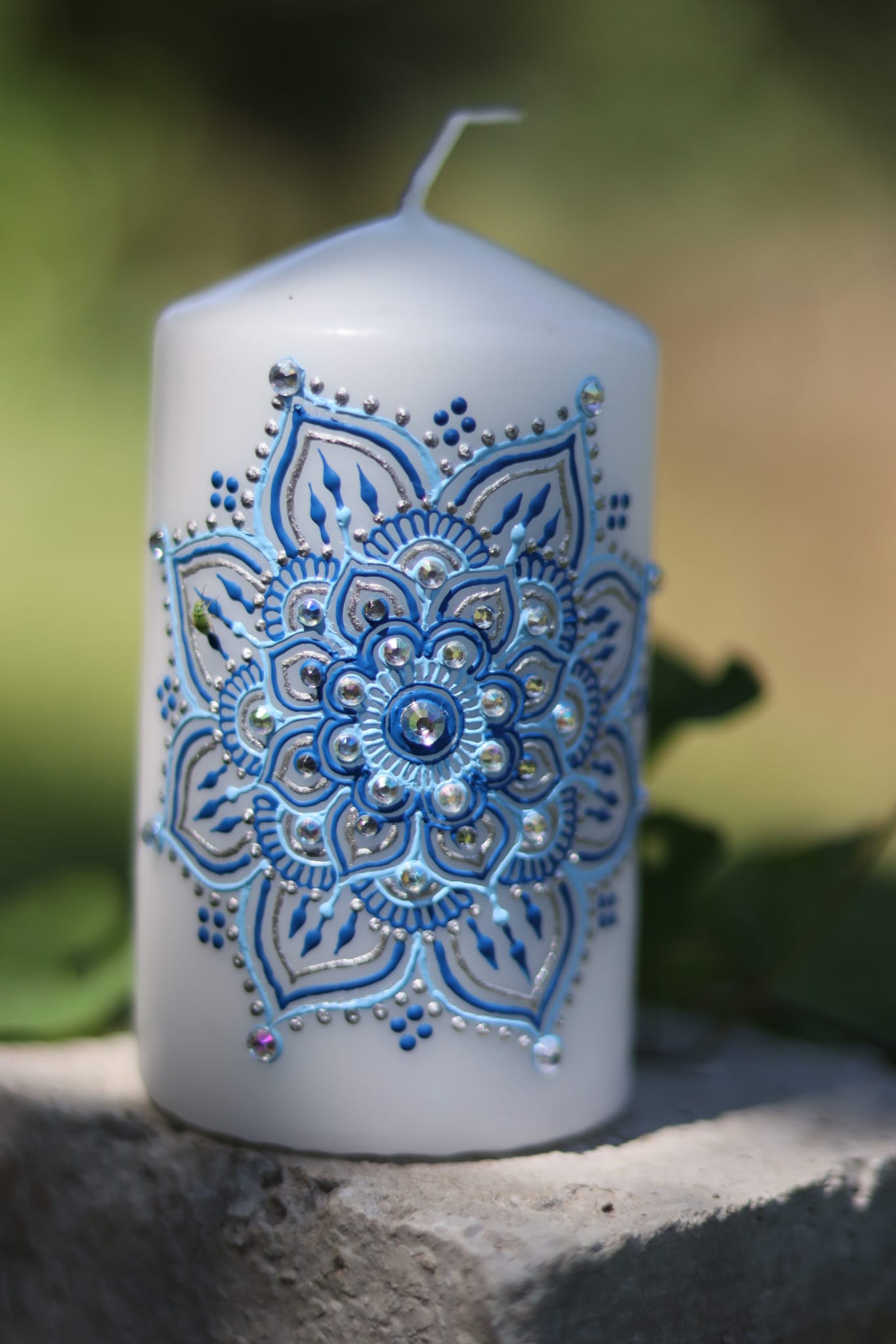 Safirna mandala svijeca — slika 1