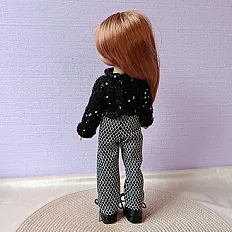 Set odjeće za lutke Paola Reina - top sa šljokicama i pantalone — slika 5