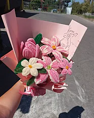 Roze plišani buket  — slika 3