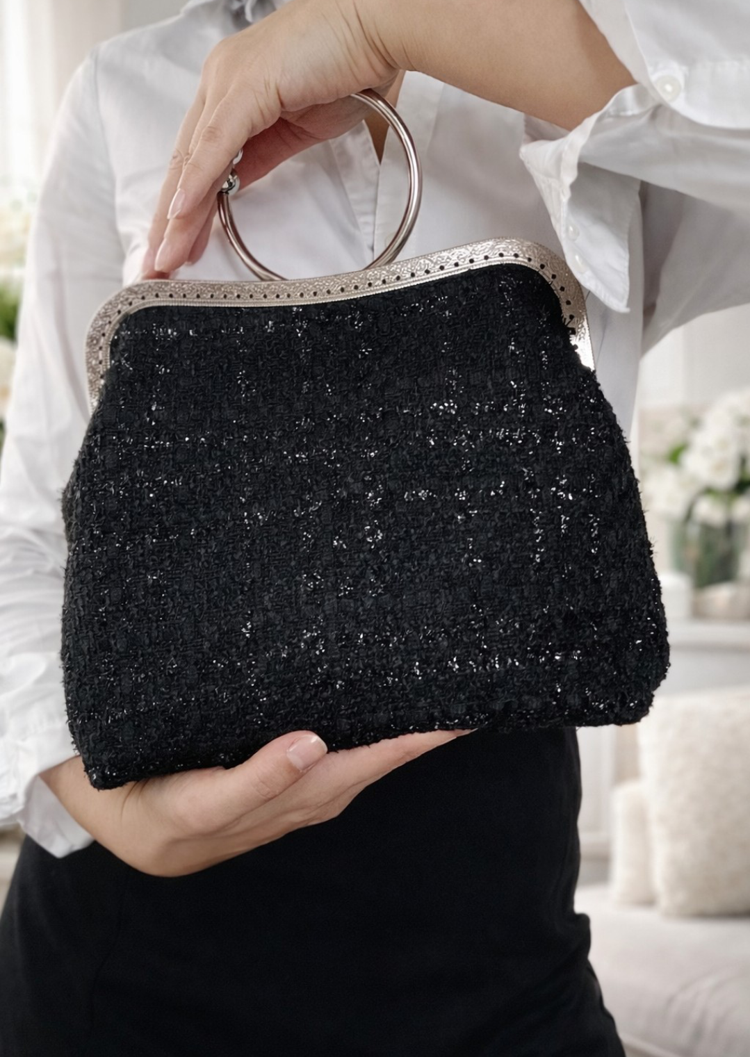 Noir tweed bag — slika 4