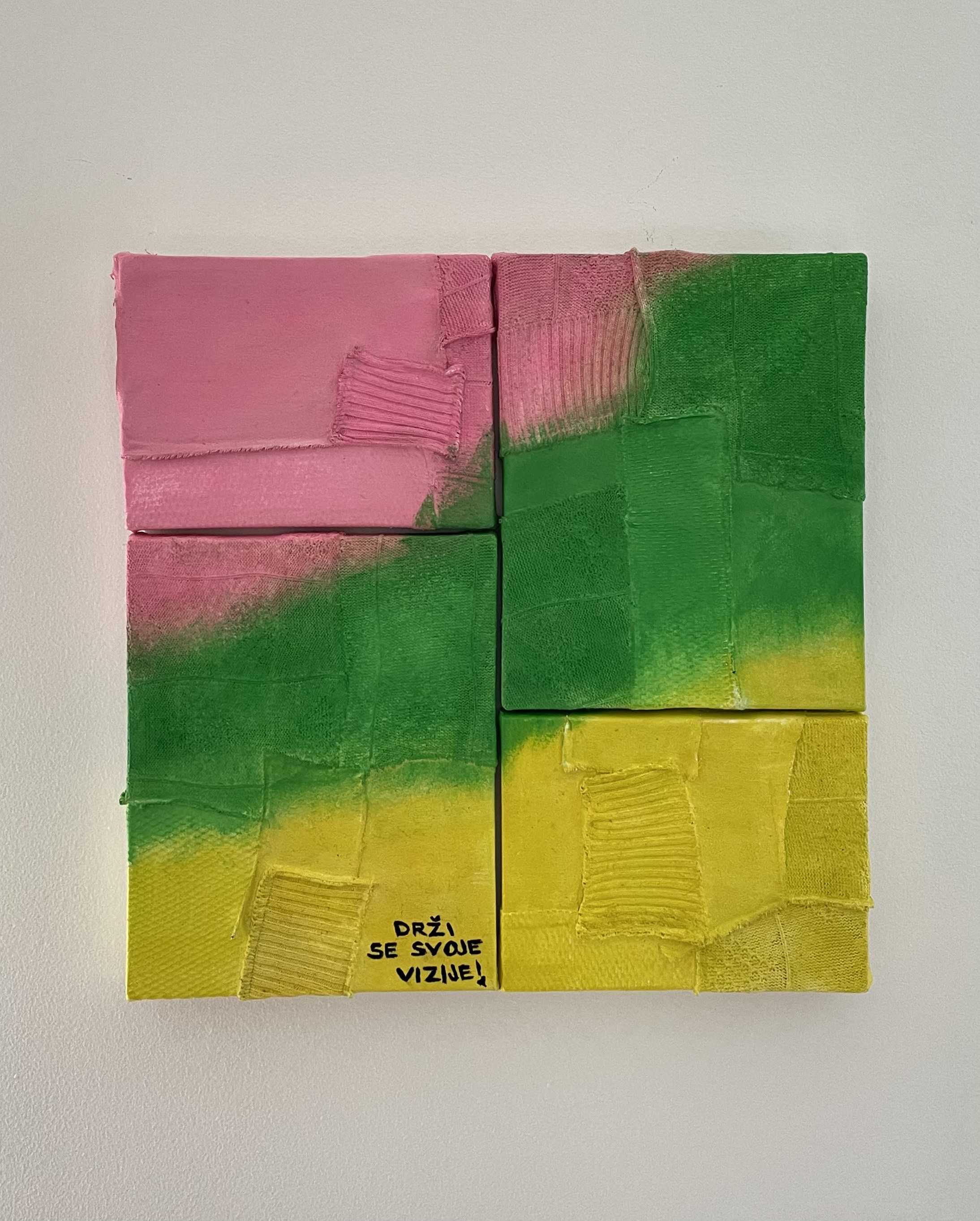 Ručno rađena apstraktna tekstilna slika, 40*40cm — slika 2