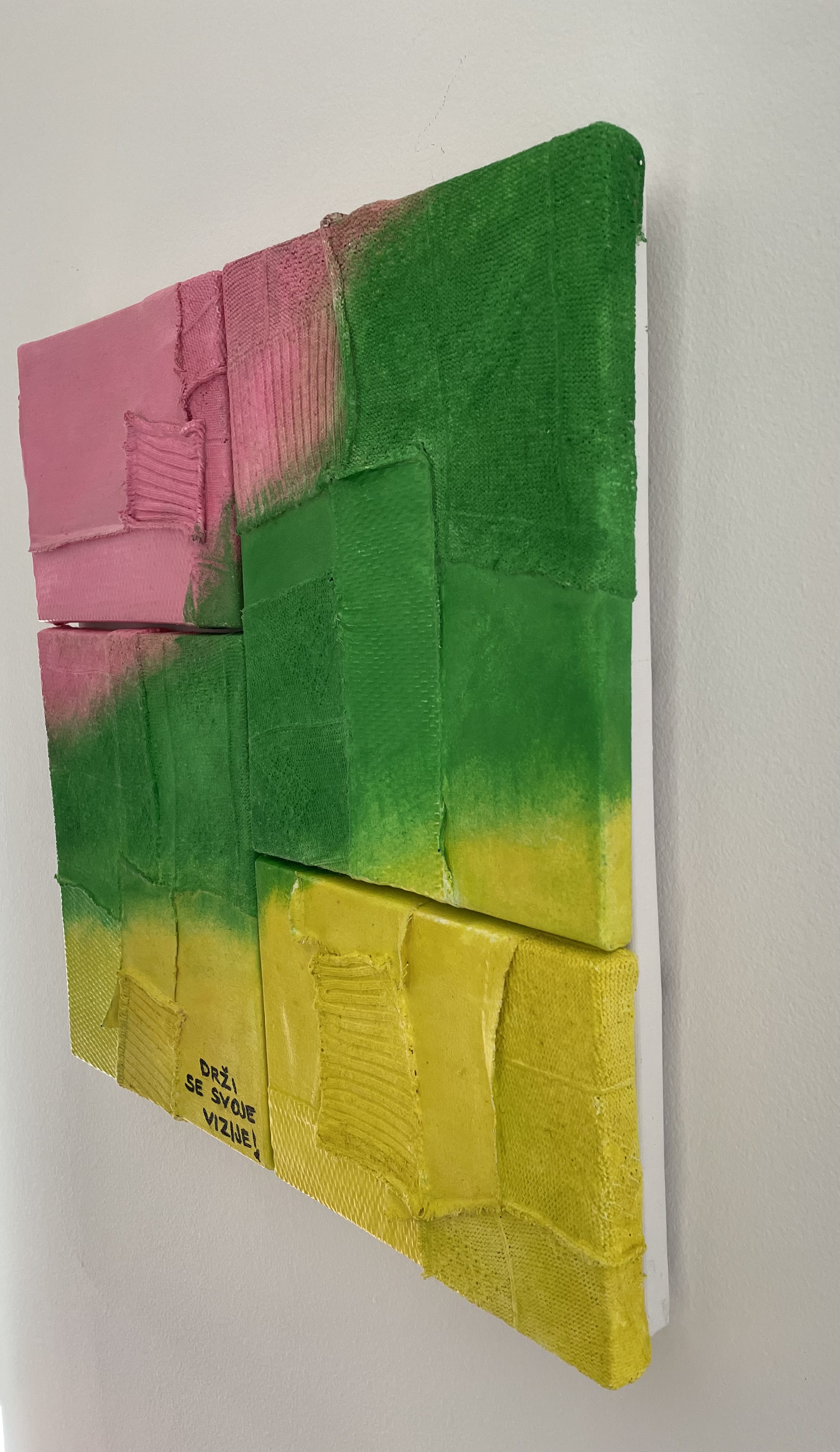 Ručno rađena apstraktna tekstilna slika, 40*40cm — slika 7