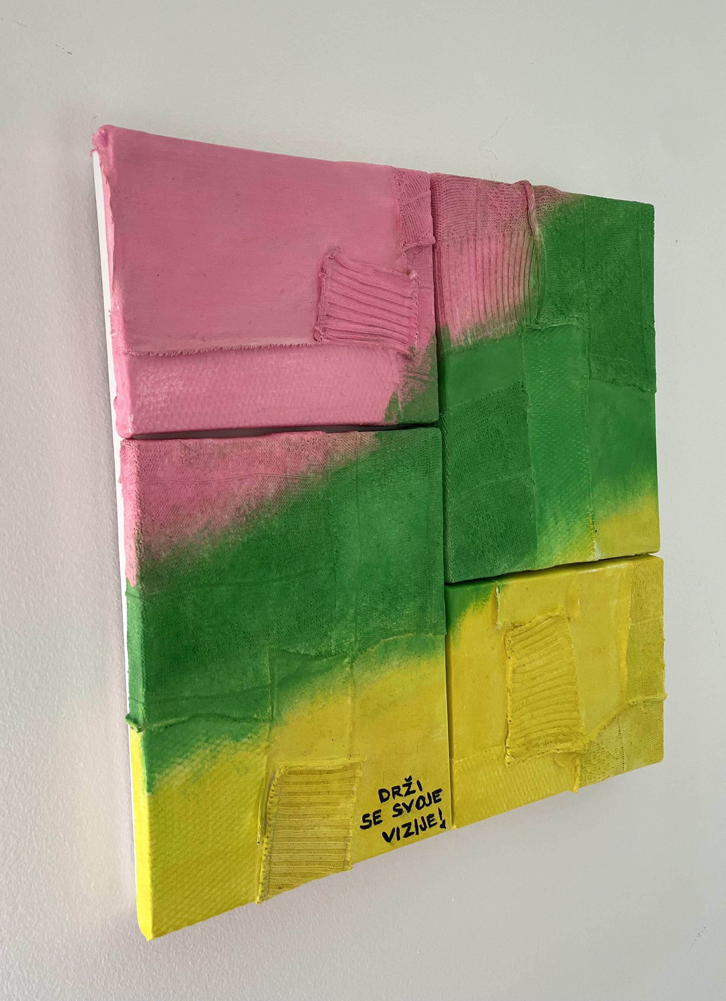 Ručno rađena apstraktna tekstilna slika, 40*40cm — slika 6