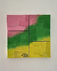 Ručno rađena apstraktna tekstilna slika, 40*40cm — slika 2