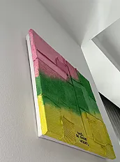Ručno rađena apstraktna tekstilna slika, 40*40cm — slika 4