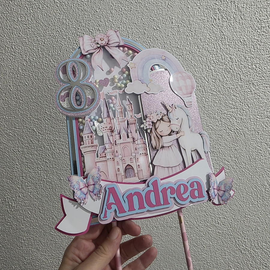  ✨ Personalizovani toper za tortu – Jednorog i Princeza ✨ — slika 3