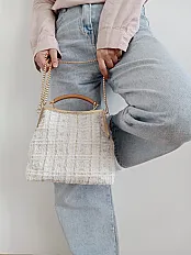 Ručna izrada – Elegantna tweed torba sa metalnim okvirom | Mokosh — slika 6