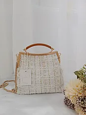 Ručna izrada – Elegantna tweed torba sa metalnim okvirom | Mokosh — slika 4
