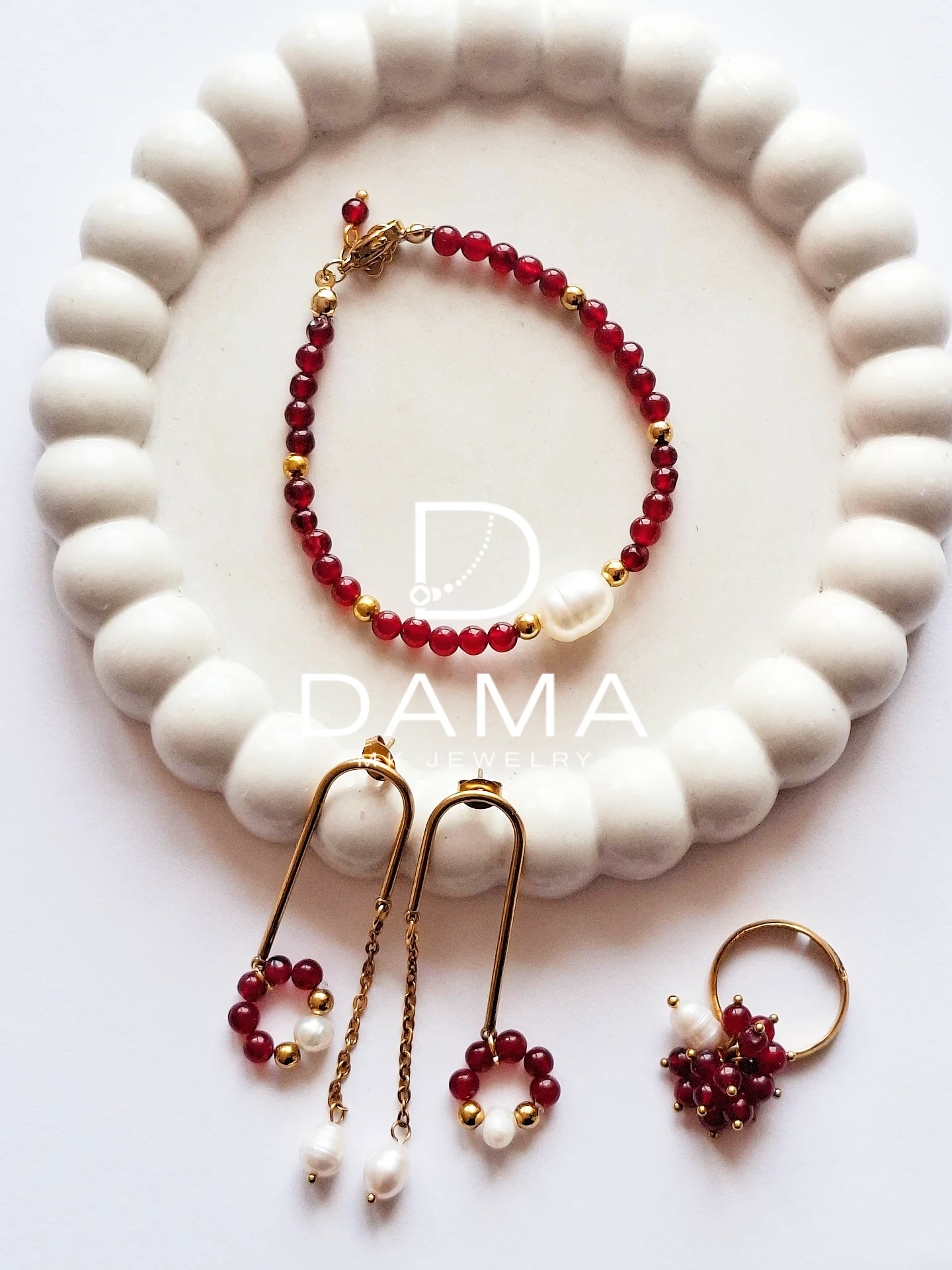 Naušnice bordo 01 — slika 3